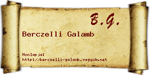 Berczelli Galamb névjegykártya